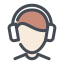 icon customer service using headphone